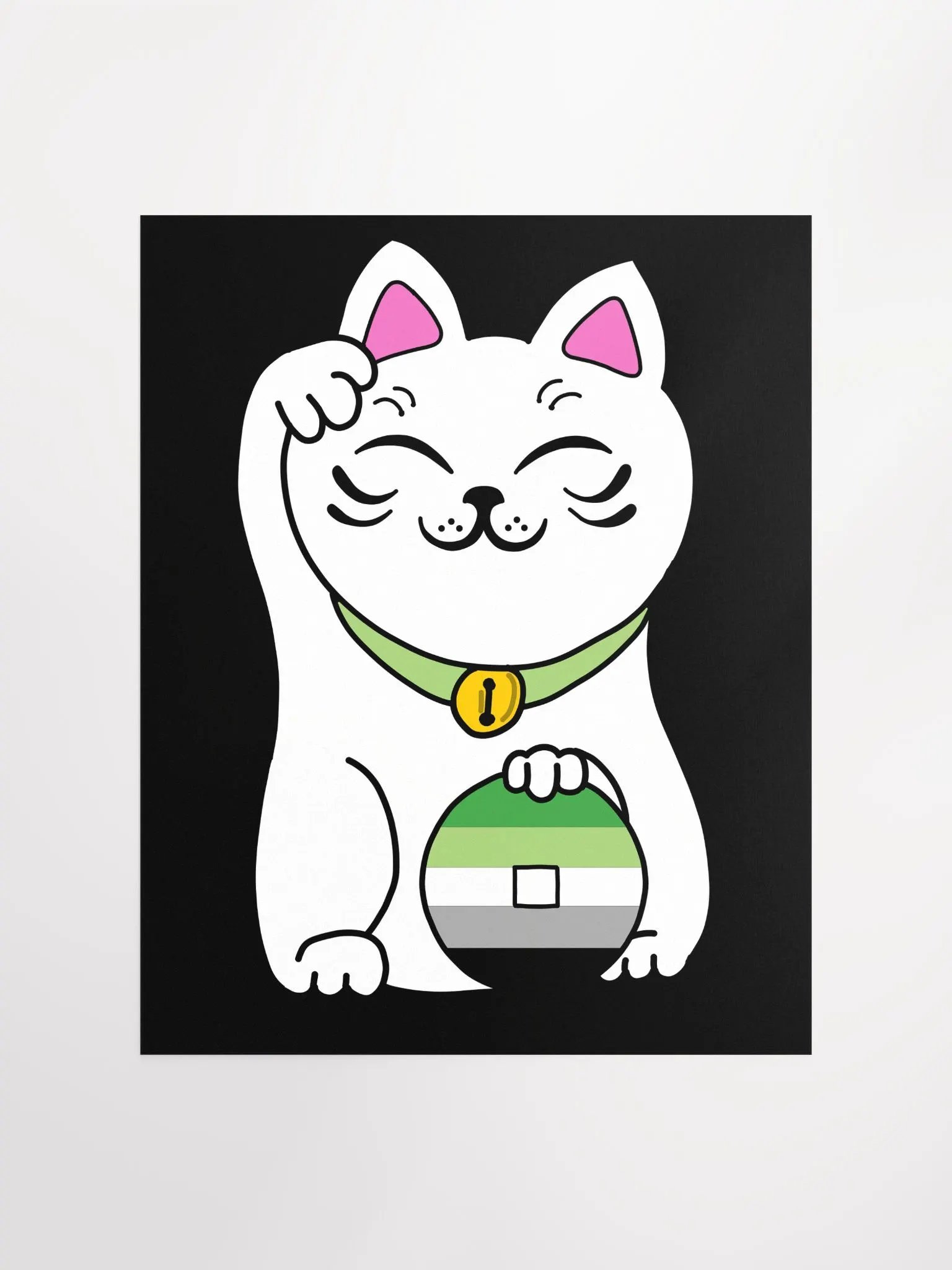 Maneki neko aromantic pride poster product image (1)