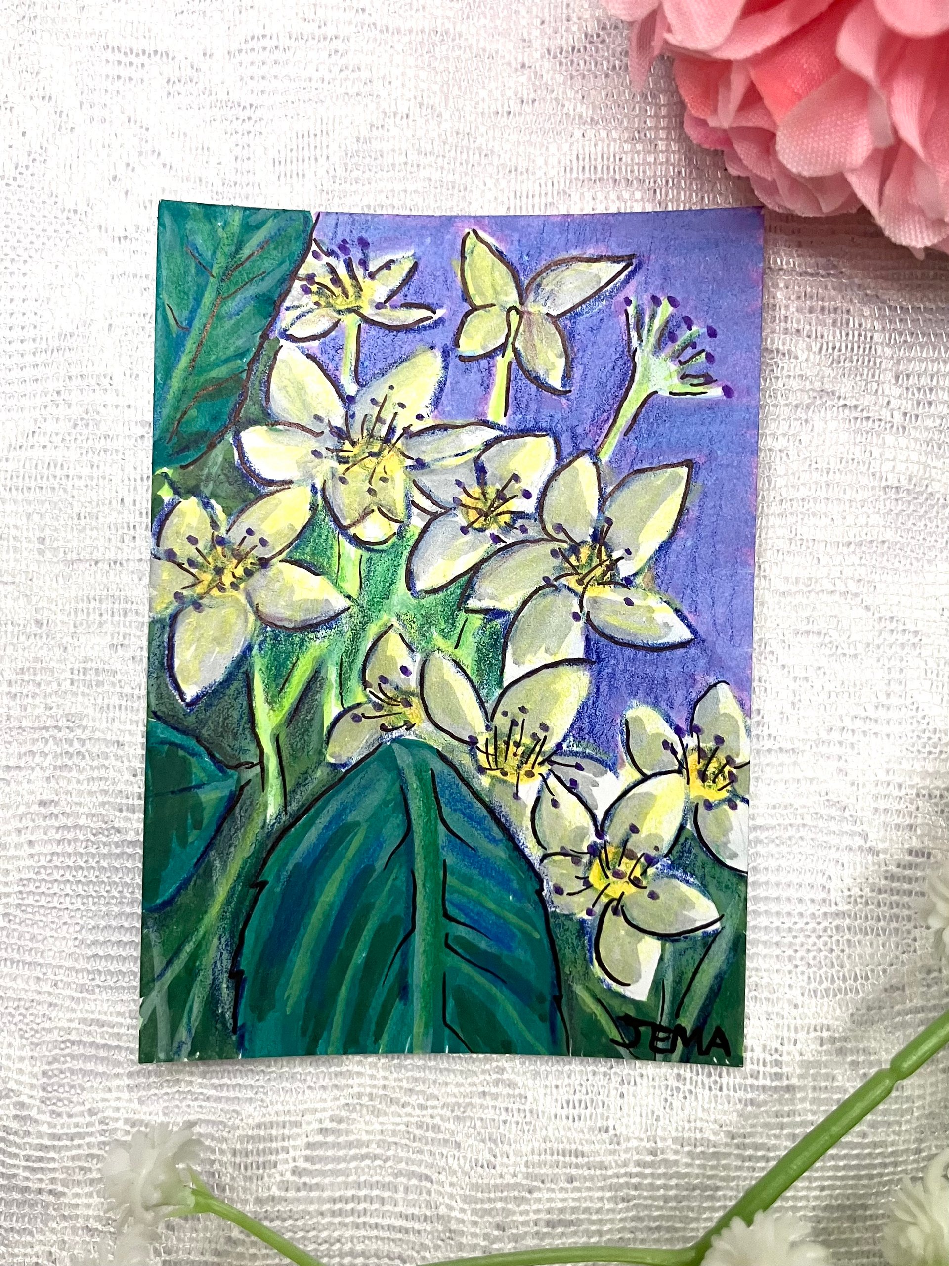 Car Park Flowers ACEO Original Marker Artwork product image (3)