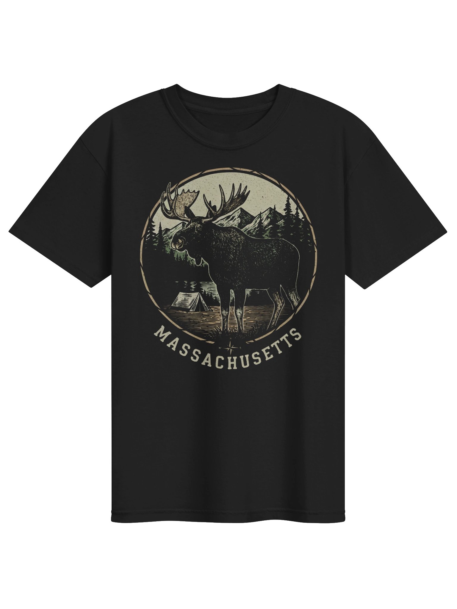 Massachusetts Moose T-Shirt | Vintage New England Wildlife Tee product image (1)