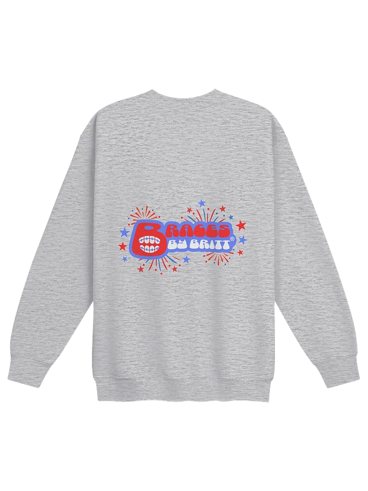 KIDS Braces By Britt® CREWNECK PATRIOTIC - HEATHER GREY product image (1)
