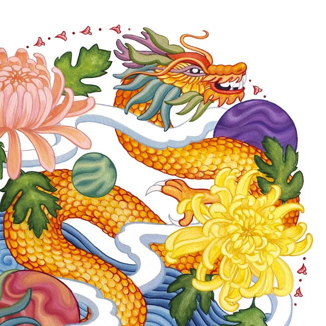 "Dragon &amp; Chrysanthemums" - All Products