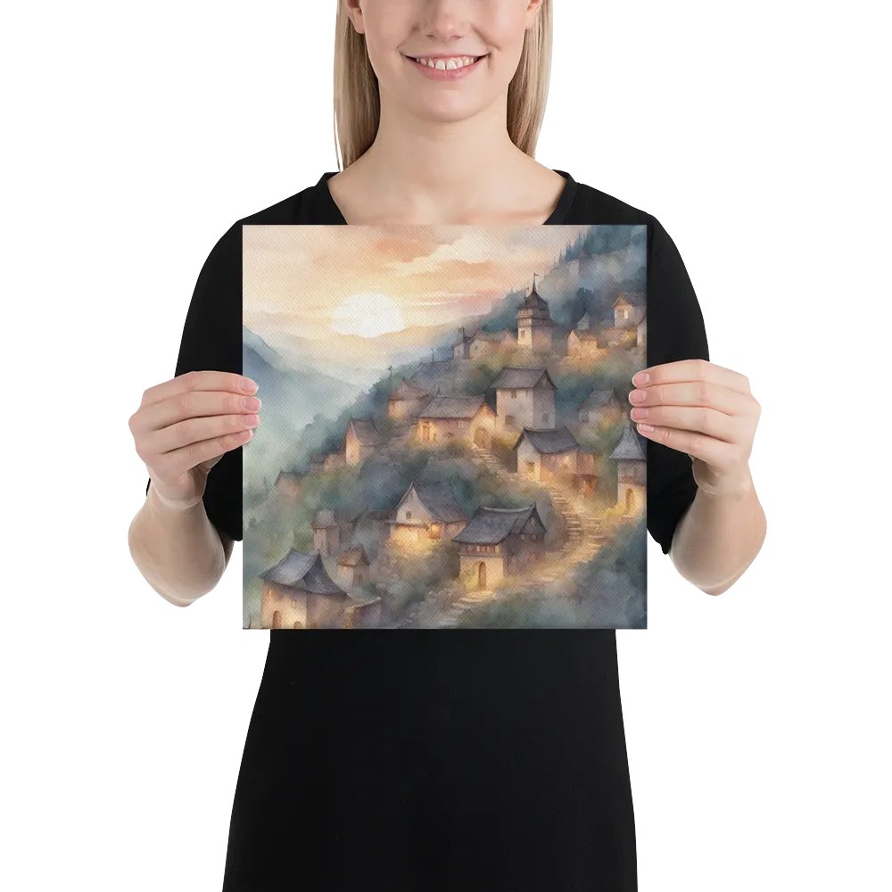 Hillside Village Scene Watercolour product image (3)
