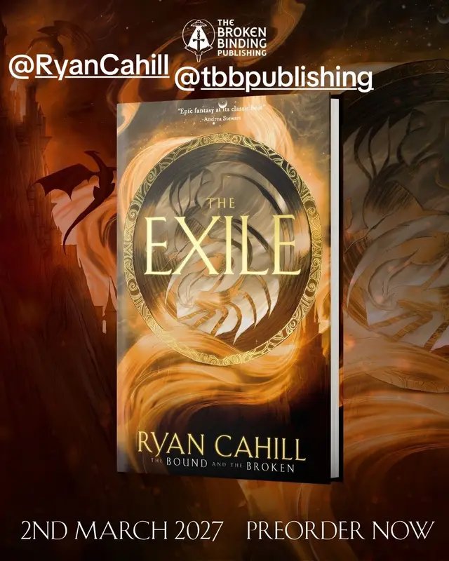 The new cover for The Exile by Ryan Cahill is finally here! I am so honored to help reveal this edition. It is so beautiful! I can’t wait to see it on my shelf. For those who have read it, what is your favorite Dayne and Belina moment? #ryancahill #dragons