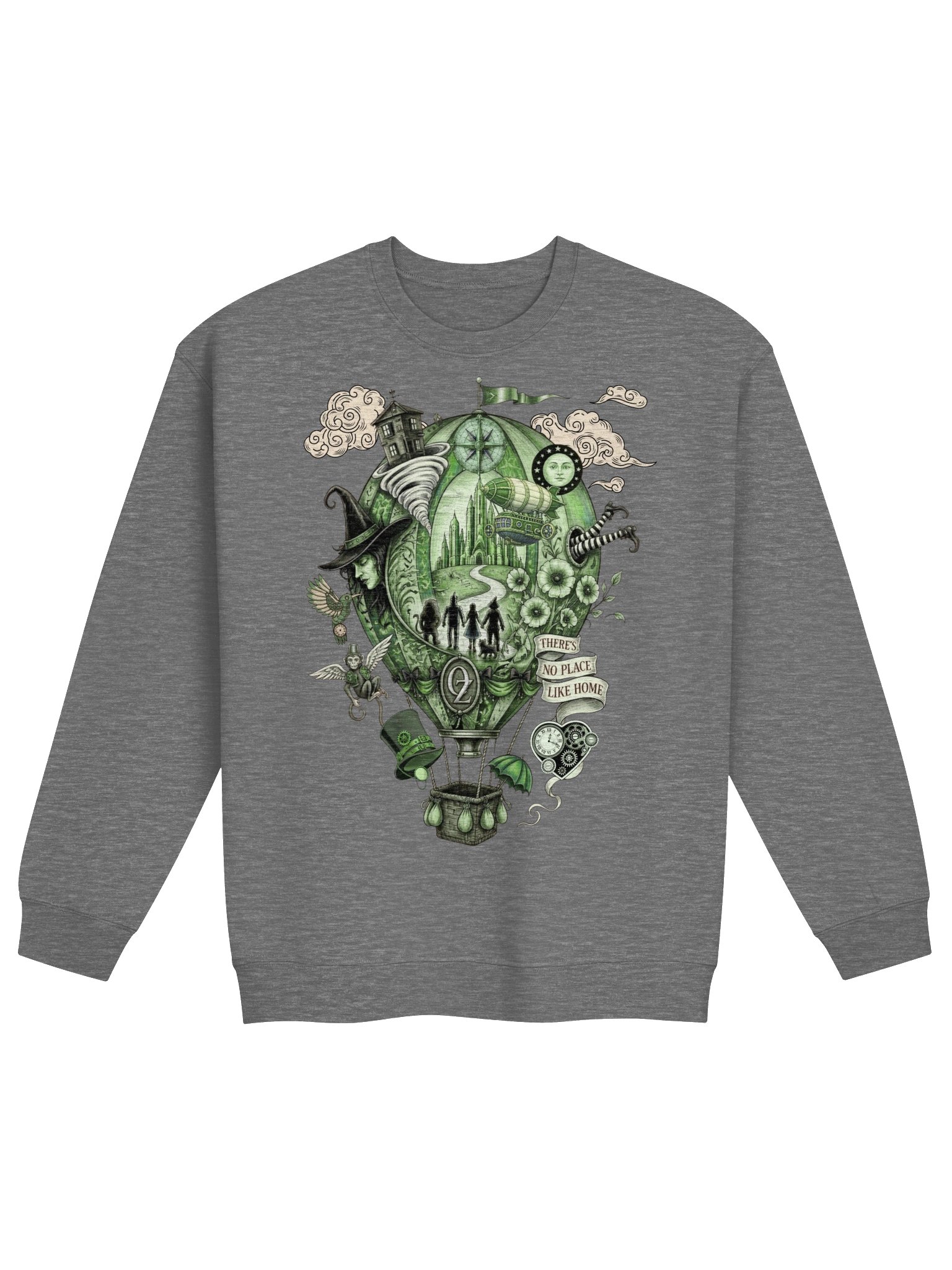 Steampunk Oz Sweatshirt, There’s No Place Like Home Surreal Emerald City Graphic product image (2)