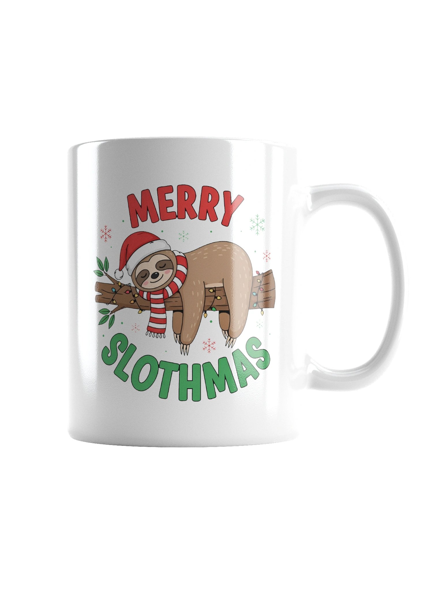Merry Slothmas White Glossy Mug product image (4)