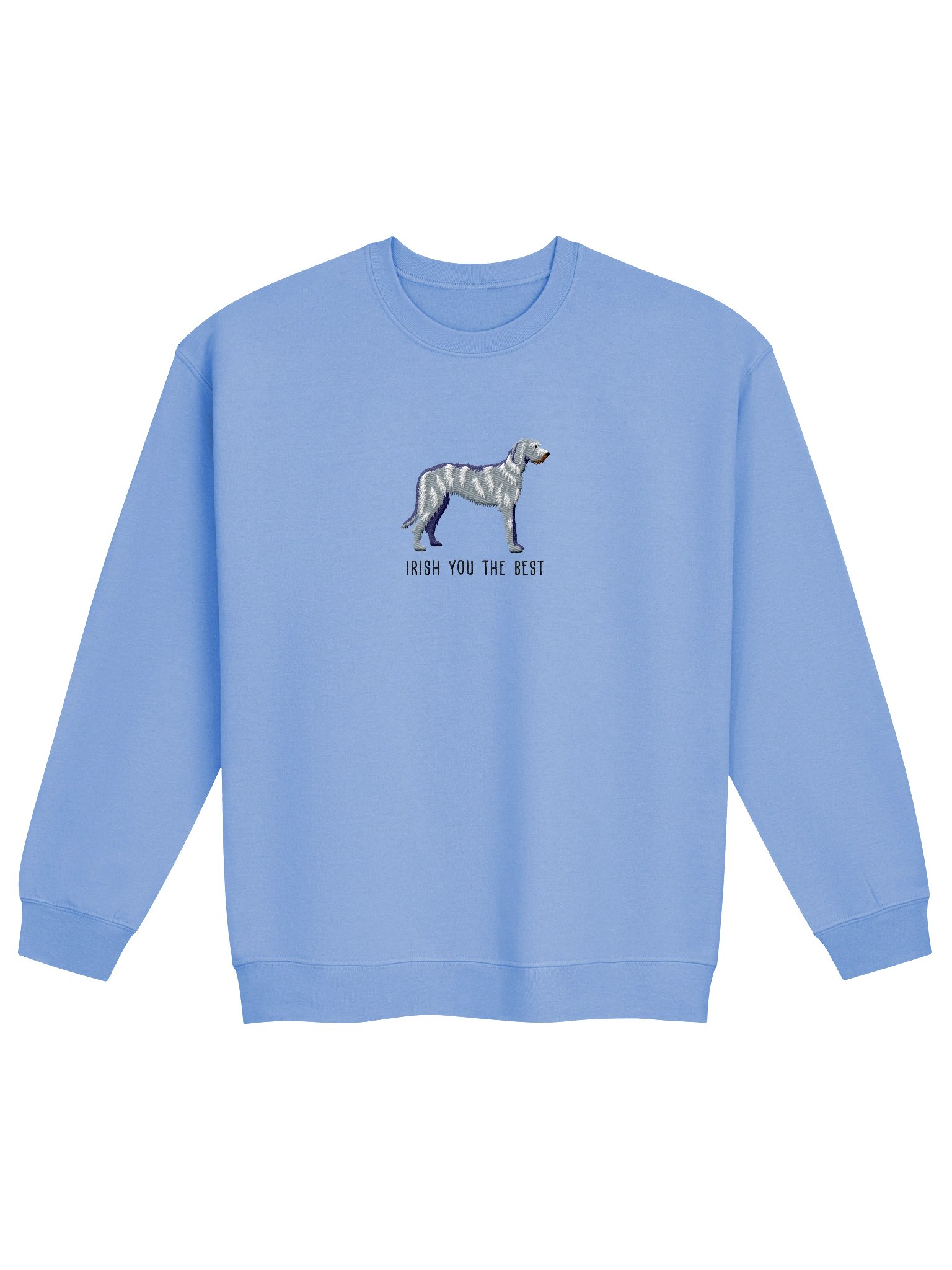 Irish You the Best Sweatshirt (Embroidered) of an Irish Wolfhound(Gray) product image (4)