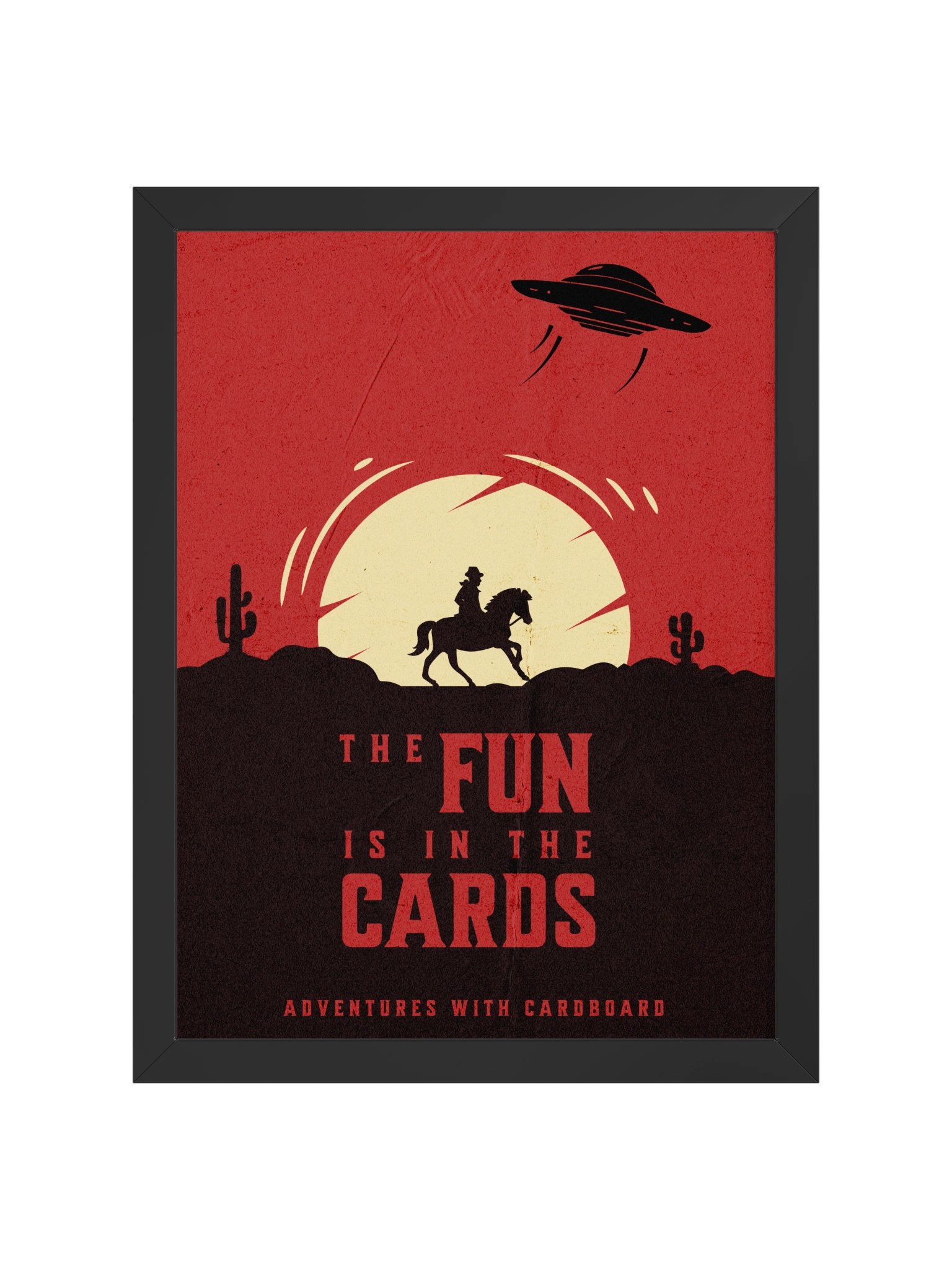 Cowboy UFO Movie Poster Board Game Room Poster - FRAMED product image (1)