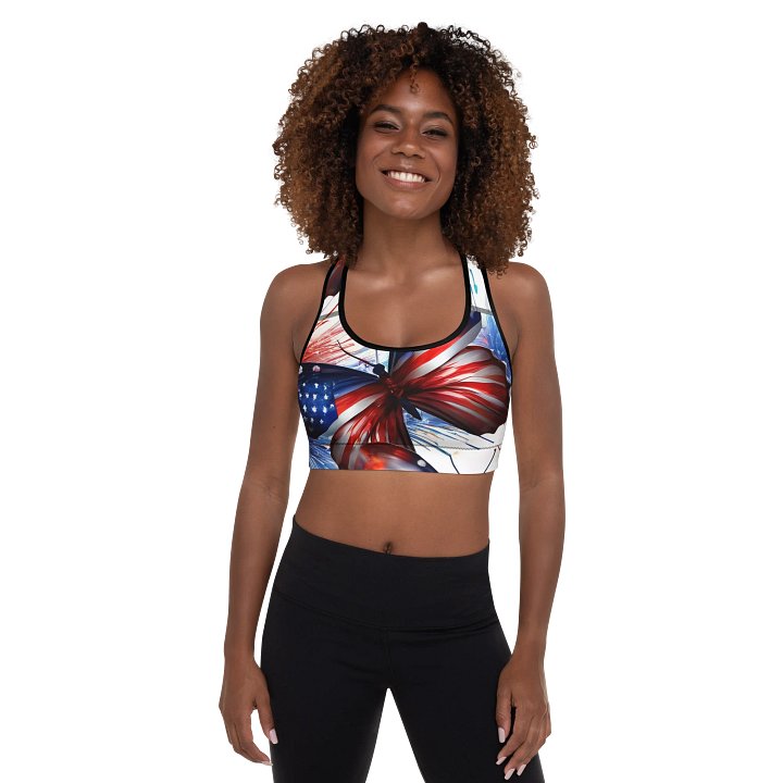 Patriotic Butterfly Sports Bra product image (1)