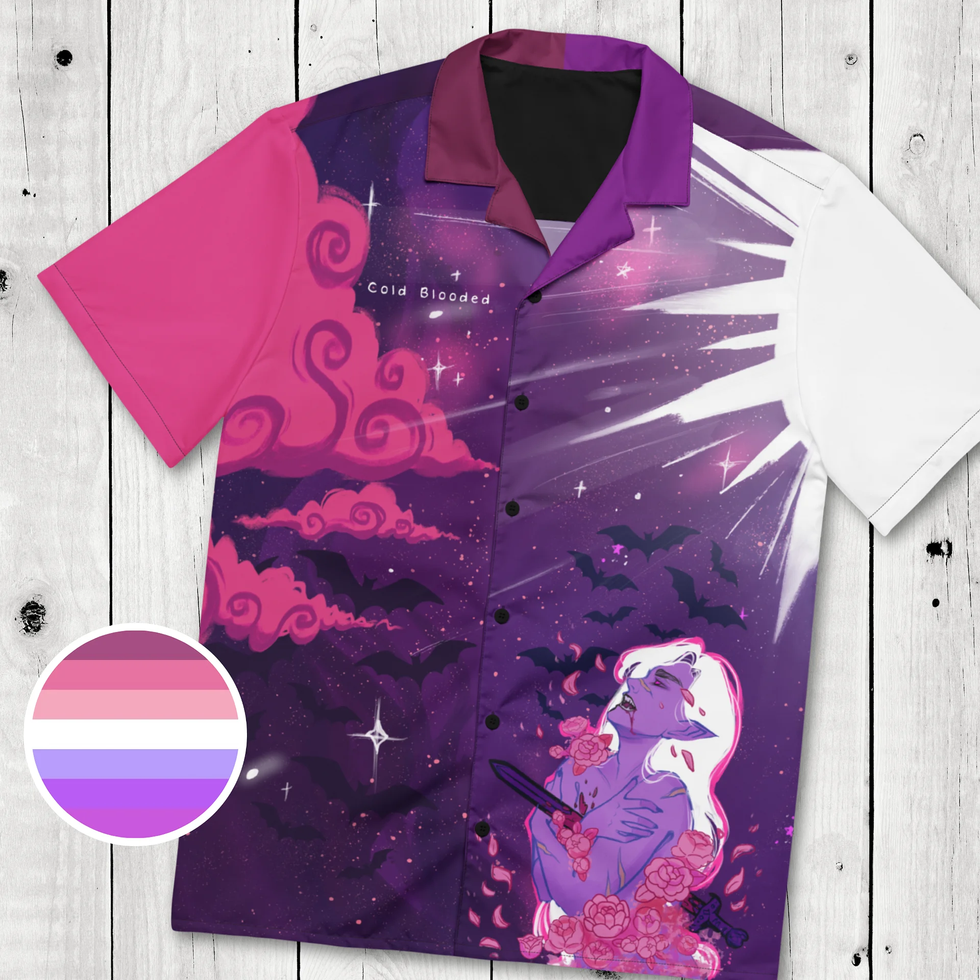 Almondsexual Subtle Pride Vampire Button Up Shirt product image (1)