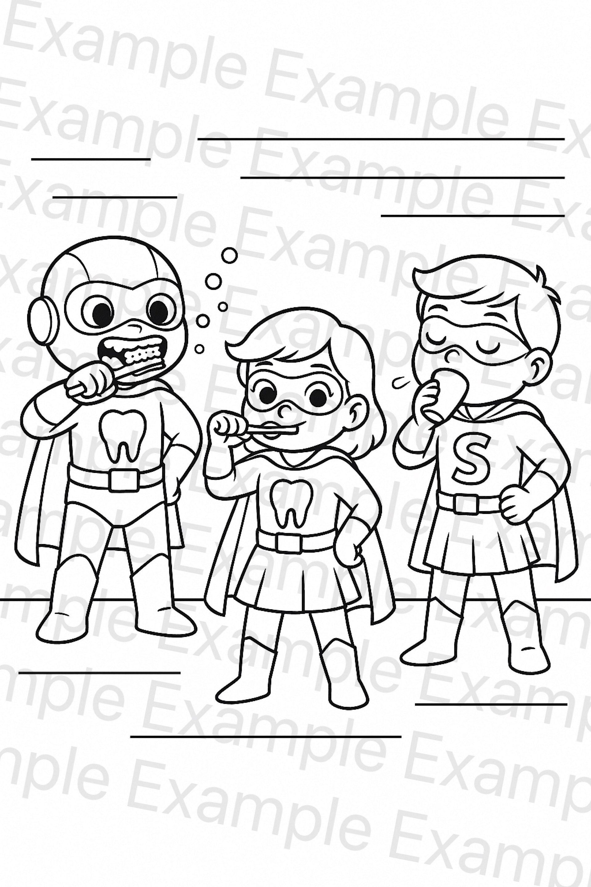 Super Brushing Heroes Coloring Pages product image (5)