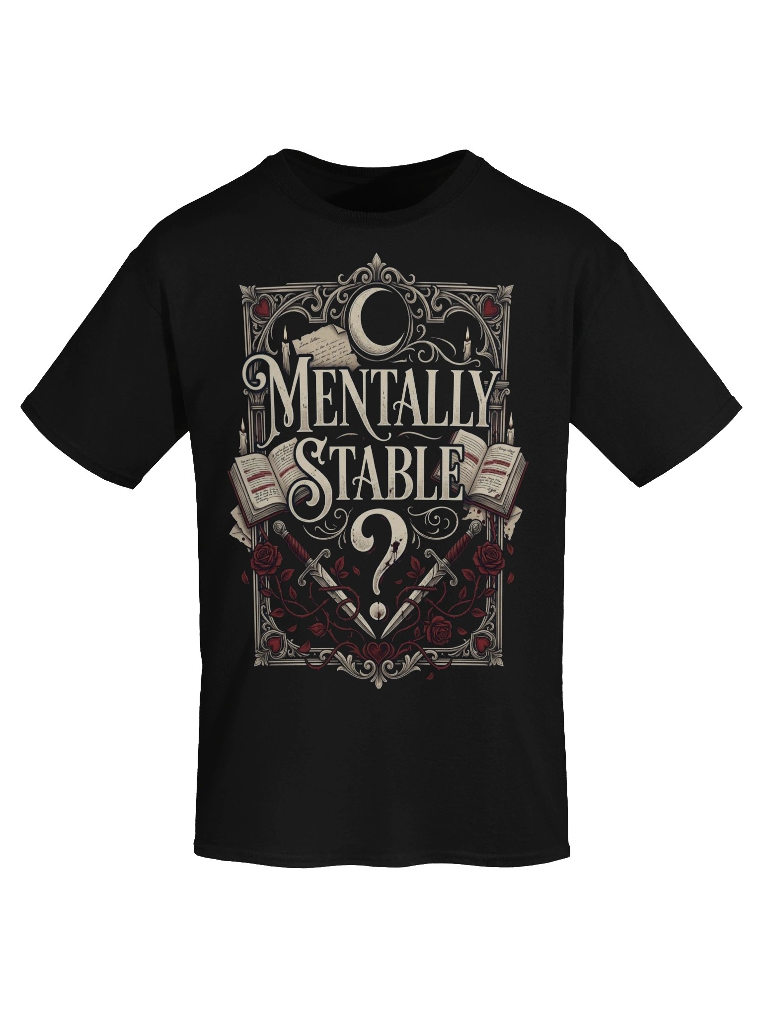 "Mentally Stable?" Dark Romance Reader Heavyweight T-Shirt product image (42)