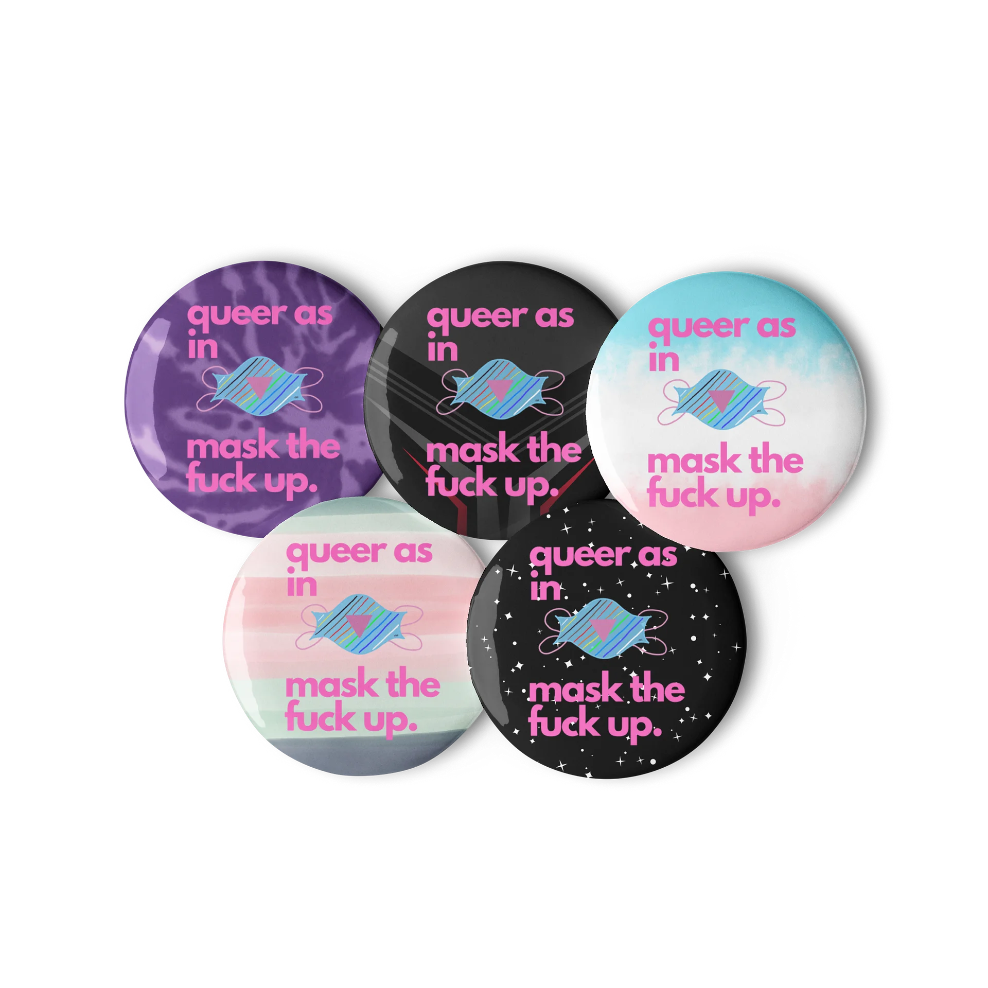 Queer As In Mask TF Up buttons product image (2)
