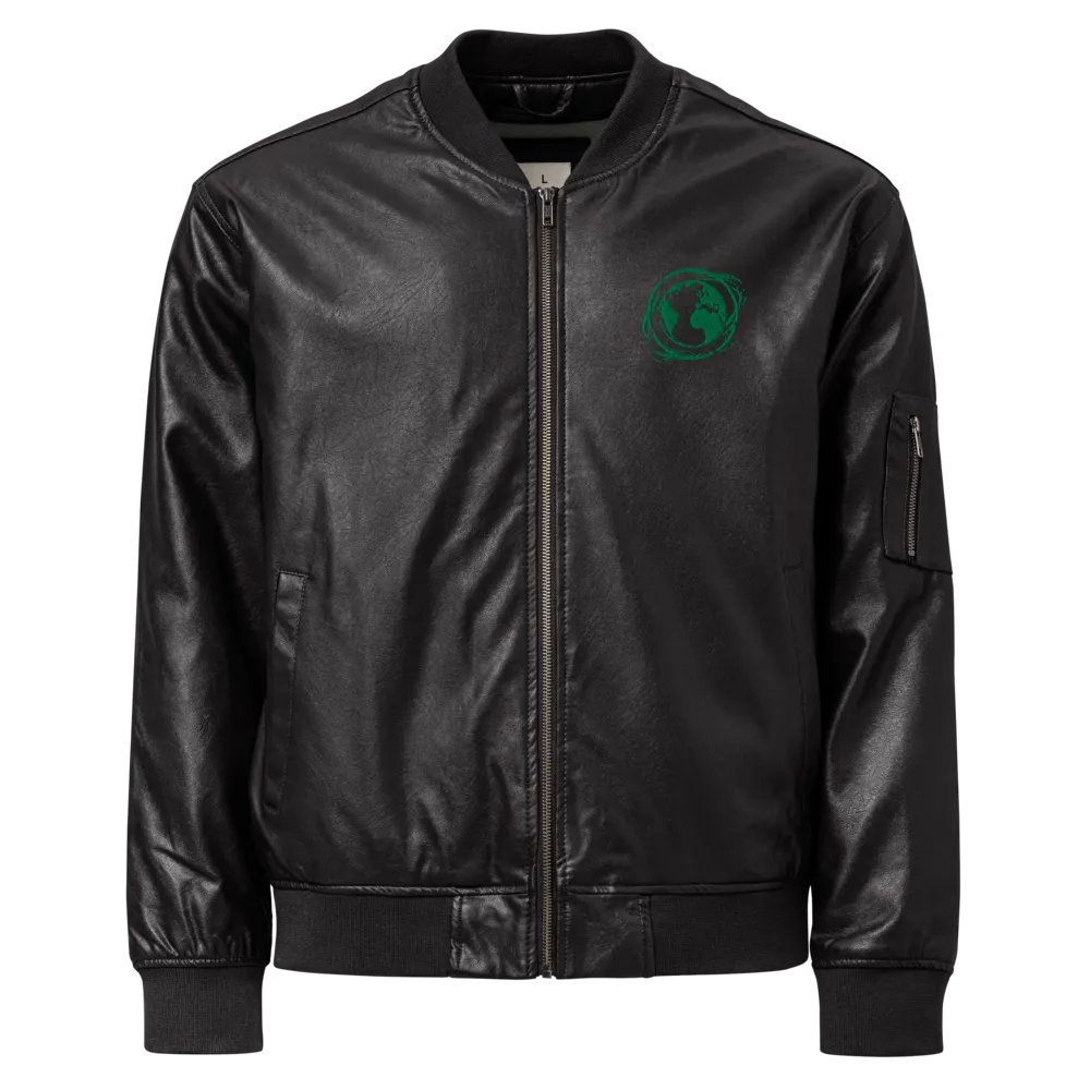 Faux Leather Bomber Embroidered logo product image (1)