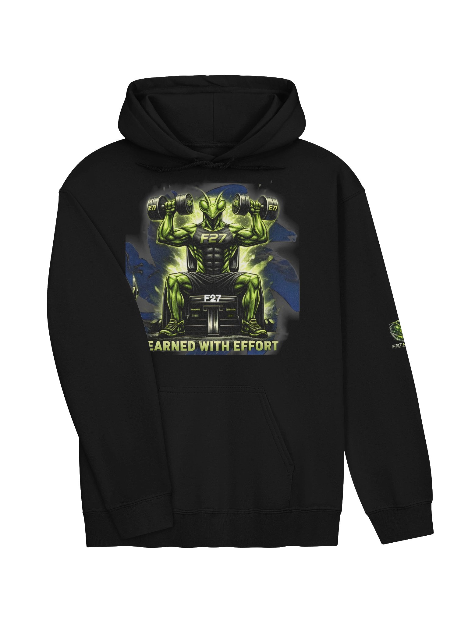 New F27 Mantis Strength In Silence Hoodie | Motivational Gym Wear by FayzieBobs product image (3)