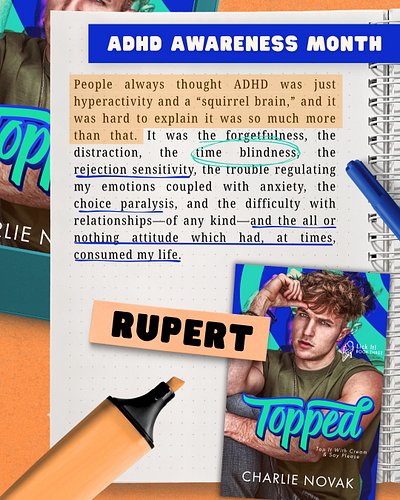 October is ADHD Awareness Month, so throughout October I'm spotlighting various characters of mine with ADHD 💙

Today it's Ru...