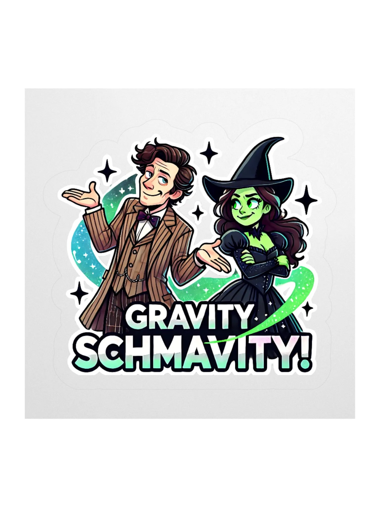 Defying Gravity Schmavity Stickers – Kiss-Cut Broadway Sci-Fi Crossover Vinyl Decals product image (2)
