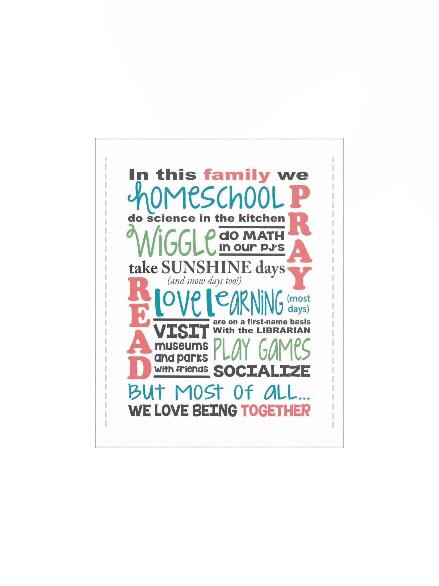 In This Family We Homeschool — Word Art Poster product image (2)
