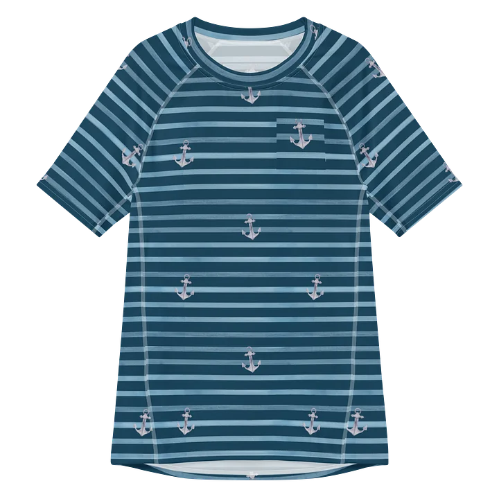 Nautical Men's Rash Guard in Maritime Stripes Pattern product image (1)