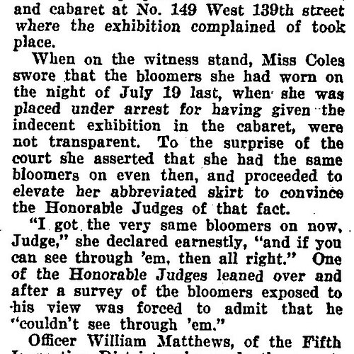 From the Burlesque Crime Files: The Trial of Roslyn Coles, Sept 18, 1921. 

Burlesque in court so often plays like… well, a b...