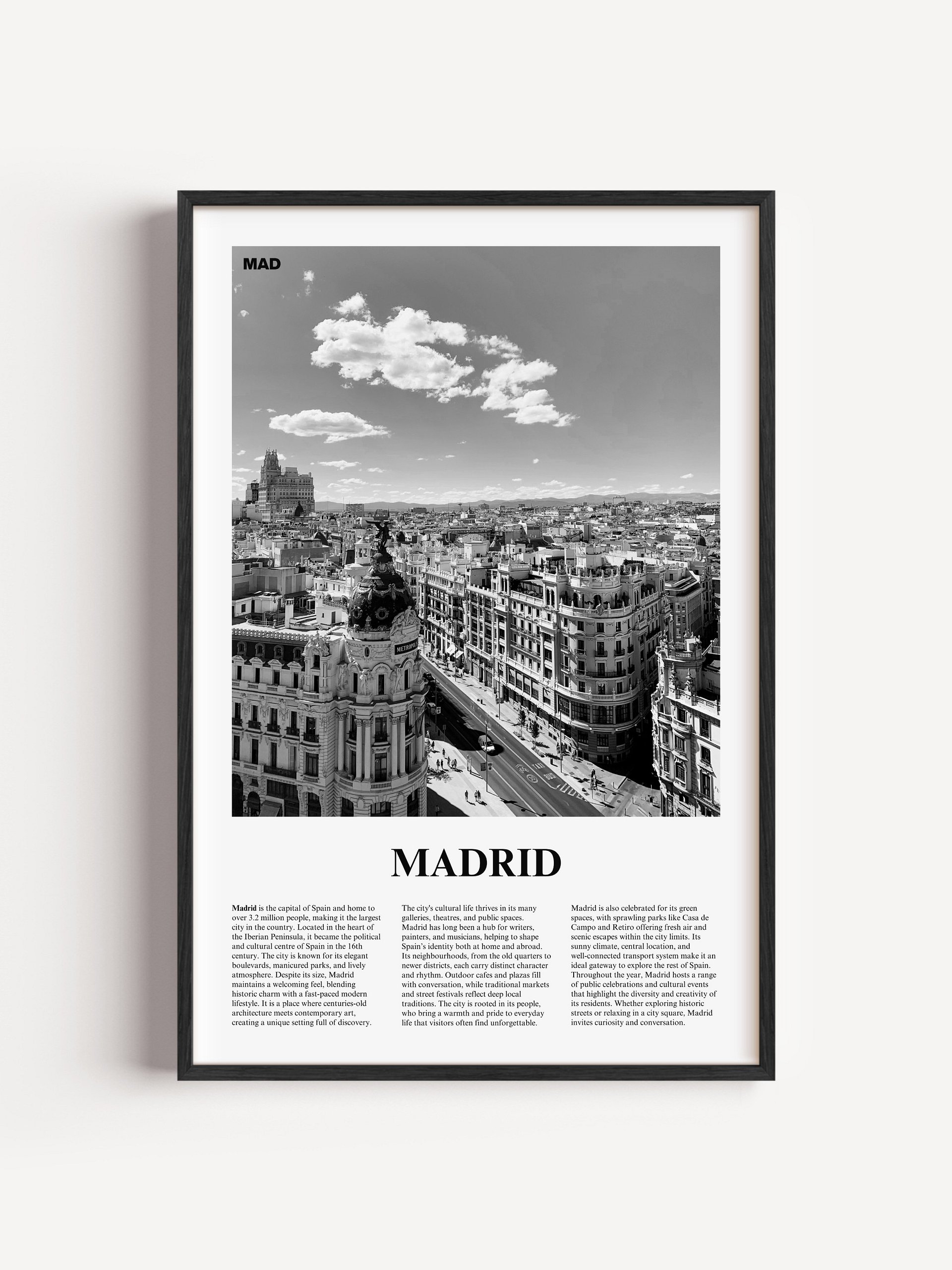 Madrid 01 Newspaper Poster | Framed product image (1)