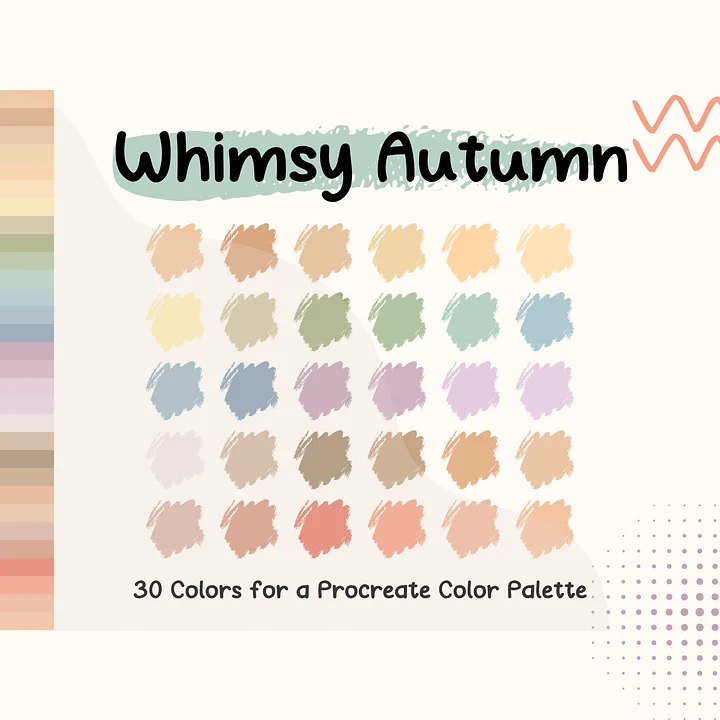 Whimsy Autumn Procreate Color Palette with HEX Codes ★ DIGITAL ★ product image (1)