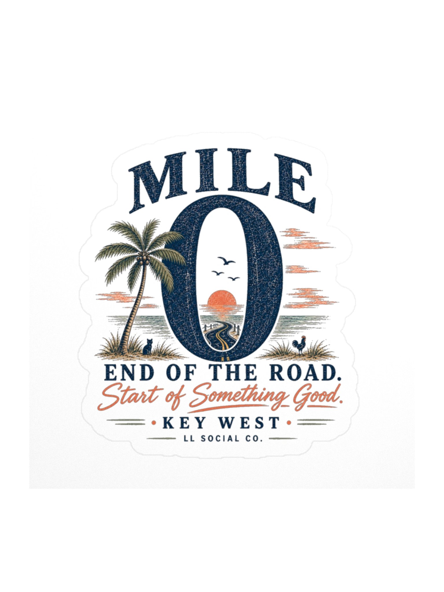 LL Social Co. Mile 0 Key West Sticker product image (1)