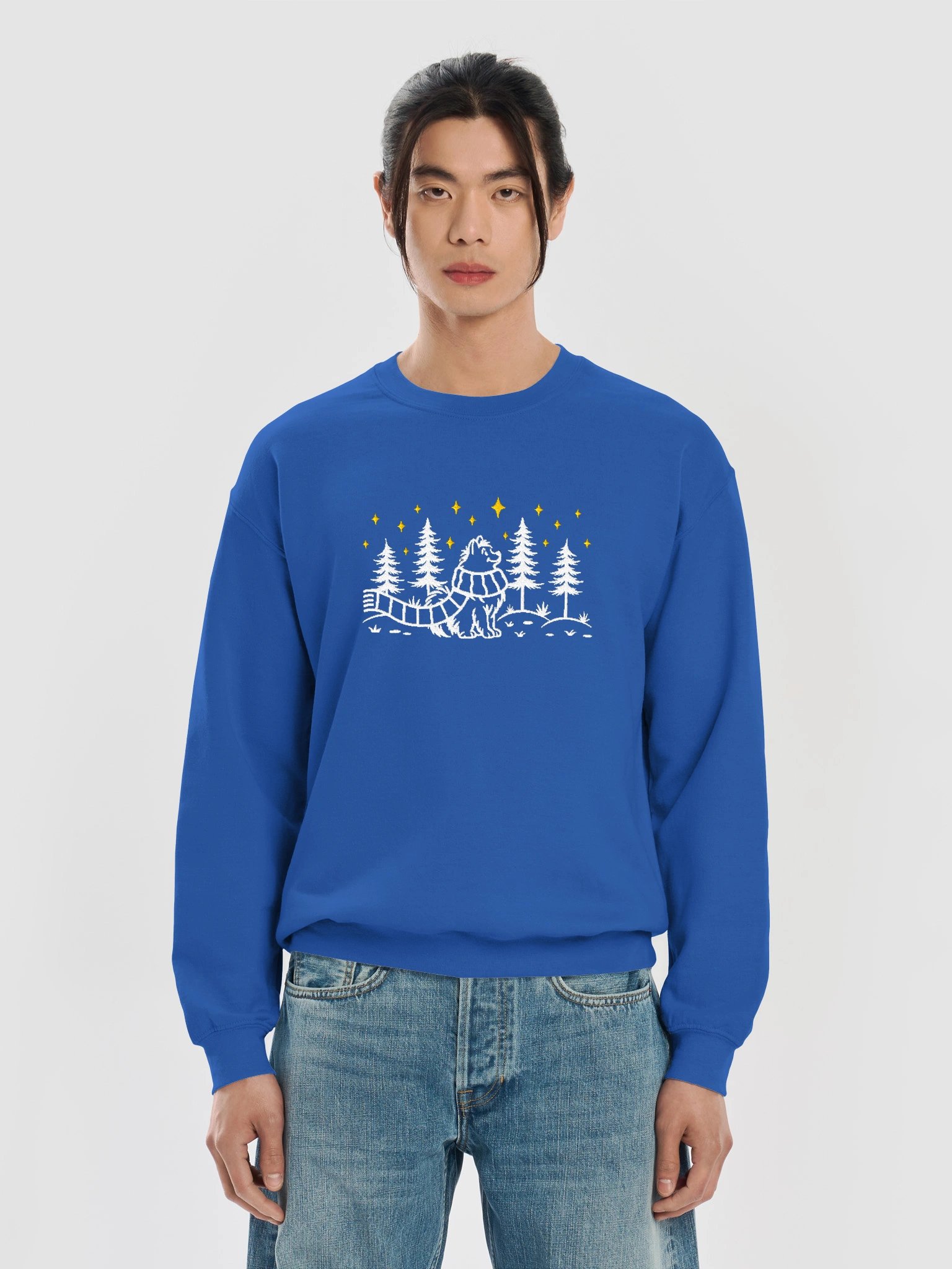 Pomeranian(2) Winter/Christmas Line Art Design Embroidered Sweatshirt product image (37)