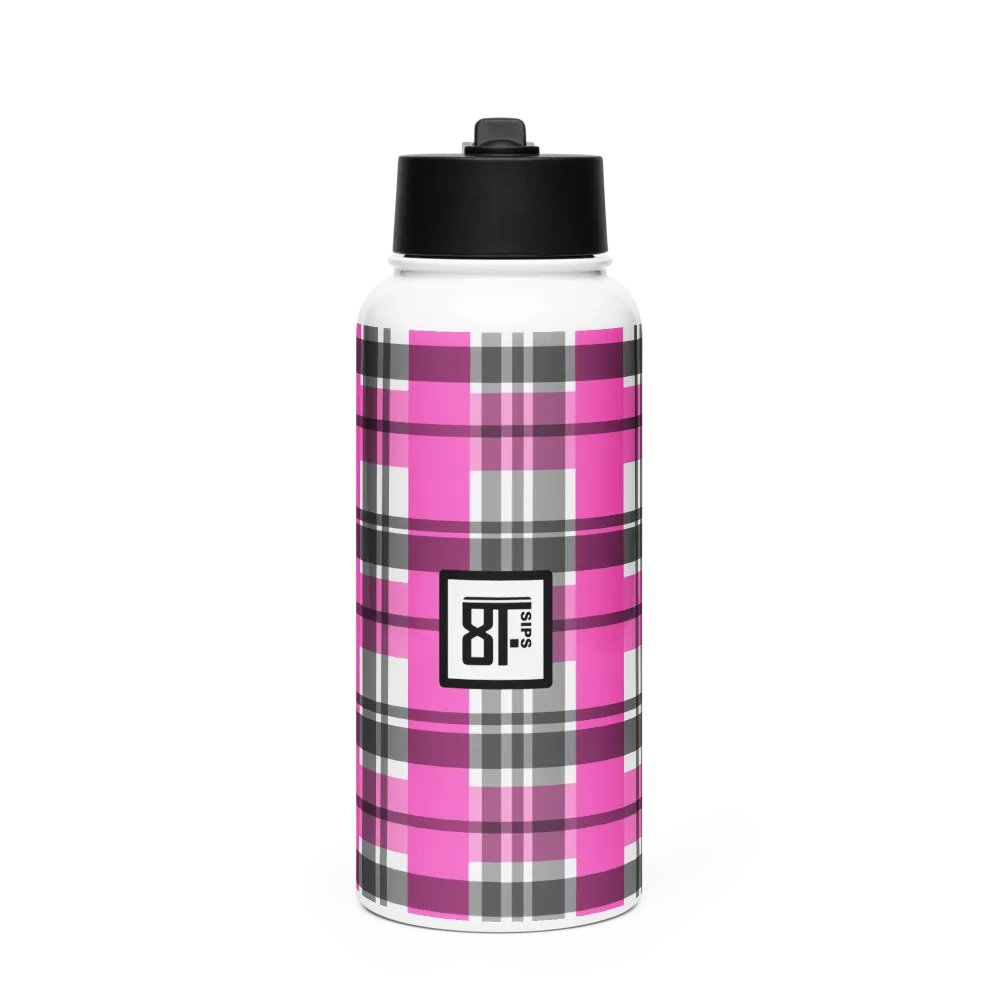 8T Sips Founders Plaid Stainless Steel Water Bottle product image (1)
