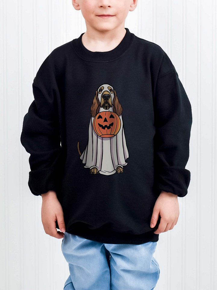 Halloween Bloodhound(Tan) Youth Sweatshirt product image (1)