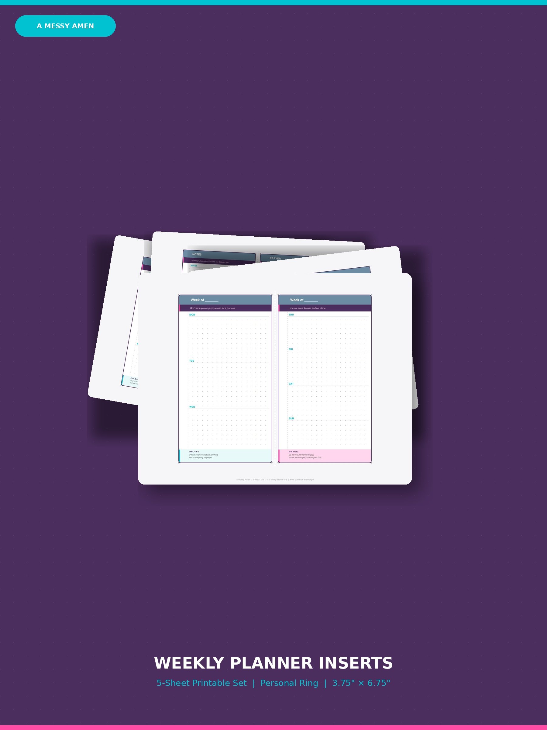 A Messy Amen Weekly Planner Inserts product image (1)