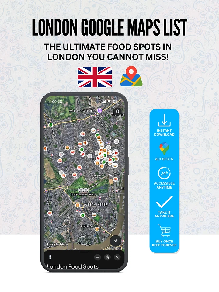 London Food Spots: 80+ Best Locations (Instant Google Maps Digital List) product image (1)