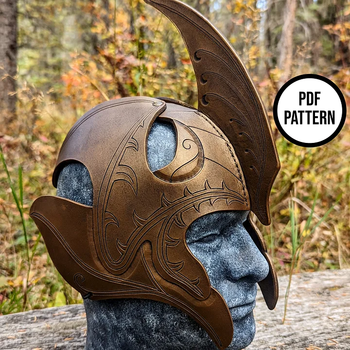 Elven Helm - PDF Pattern for EVA Foam & Leather product image (1)
