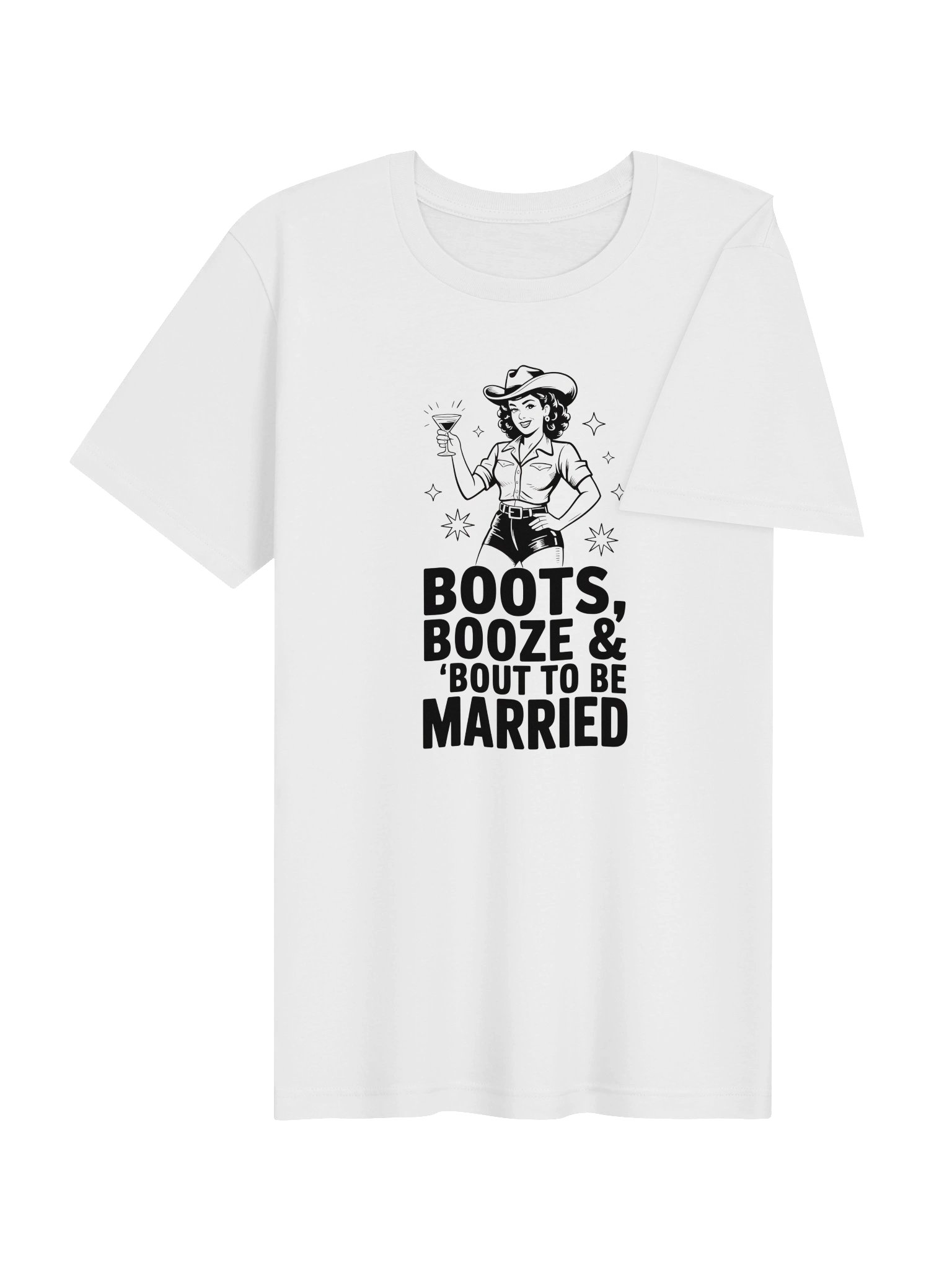 Boots, Booze & ’Bout to Be Married Bachelorette T-Shirt product image (34)