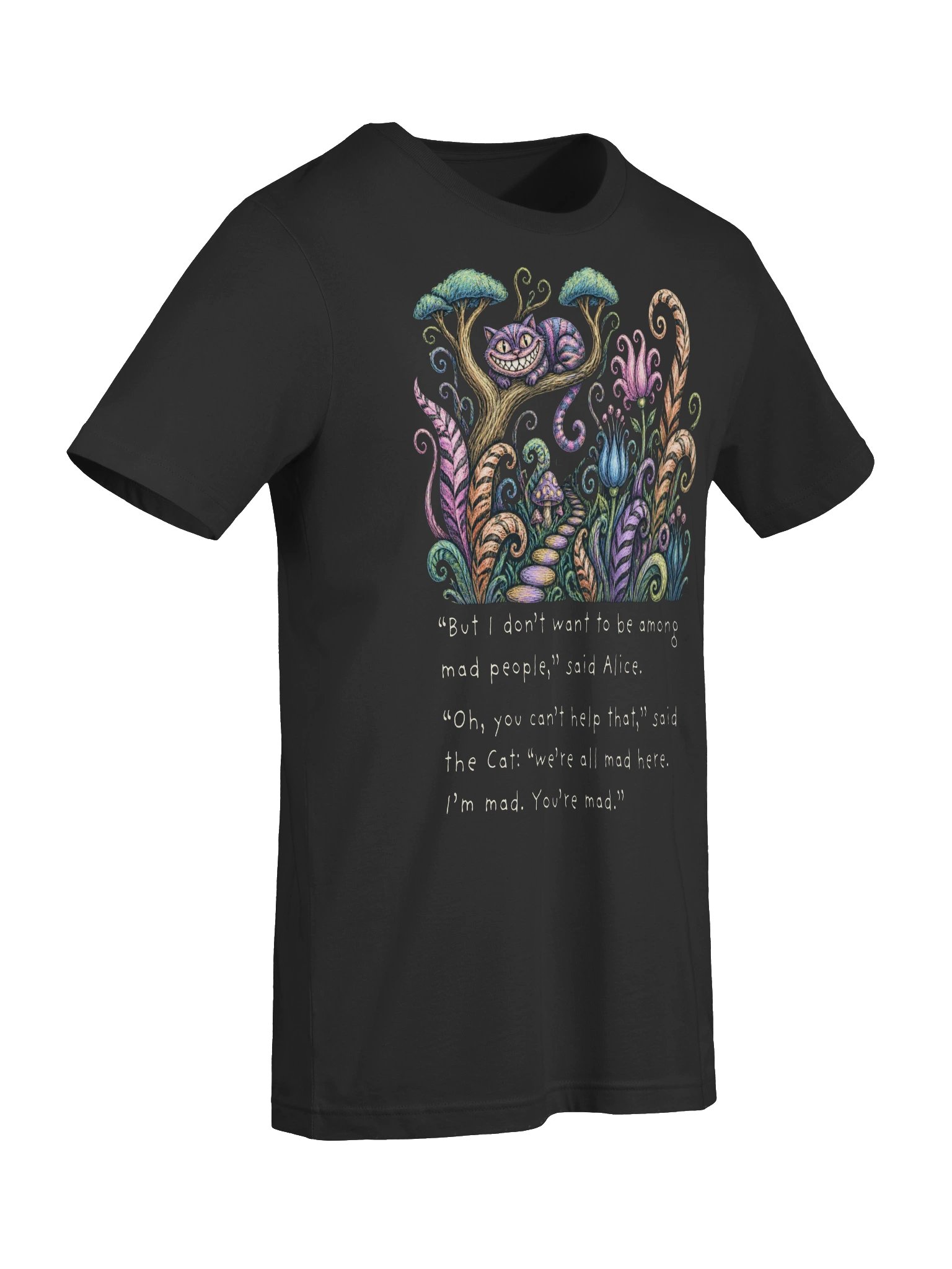 We're All Mad Here Shirt, Cheshire Cat Quote Tee, Alice in Wonderland Graphic product image (8)