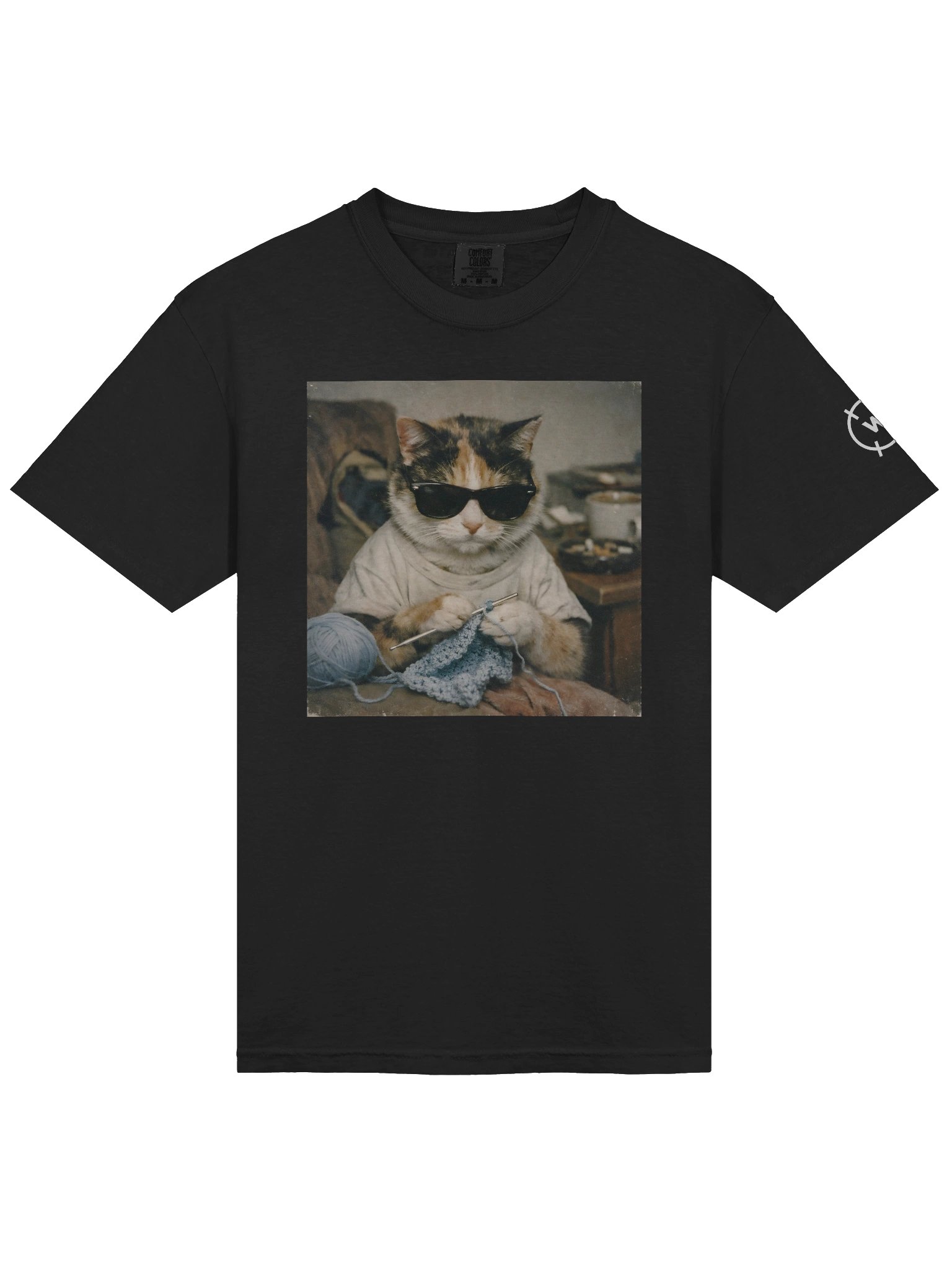 Cat Crocheting Vintage Photo Tee product image (3)