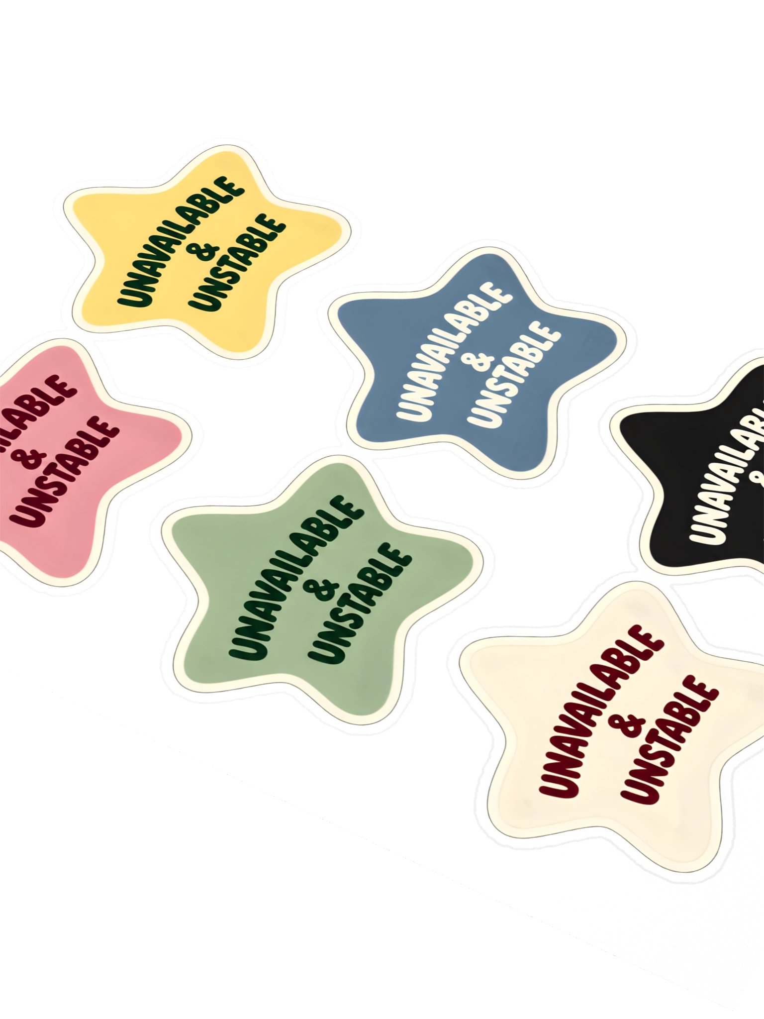 Unavailable & Unstable Star Sticker Pack (6 Stickers) product image (3)