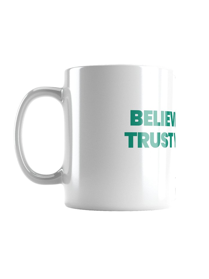 BELIEVE TRENDS, TRUST YOUR GUT White Glossy Mug Centered product image (1)