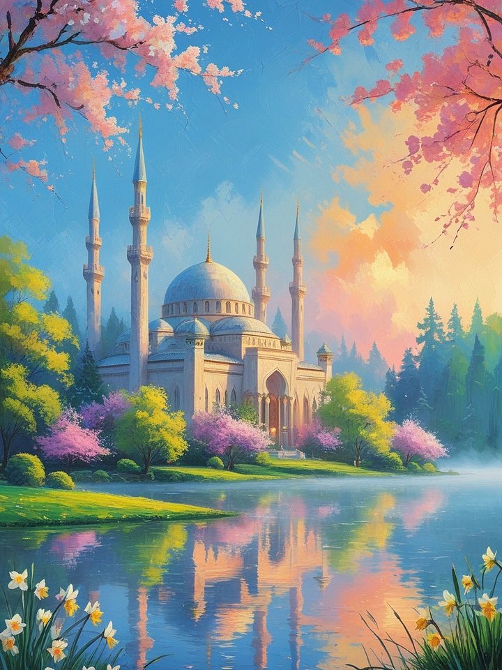 Sunrise Mosque Digital Art product image (1)