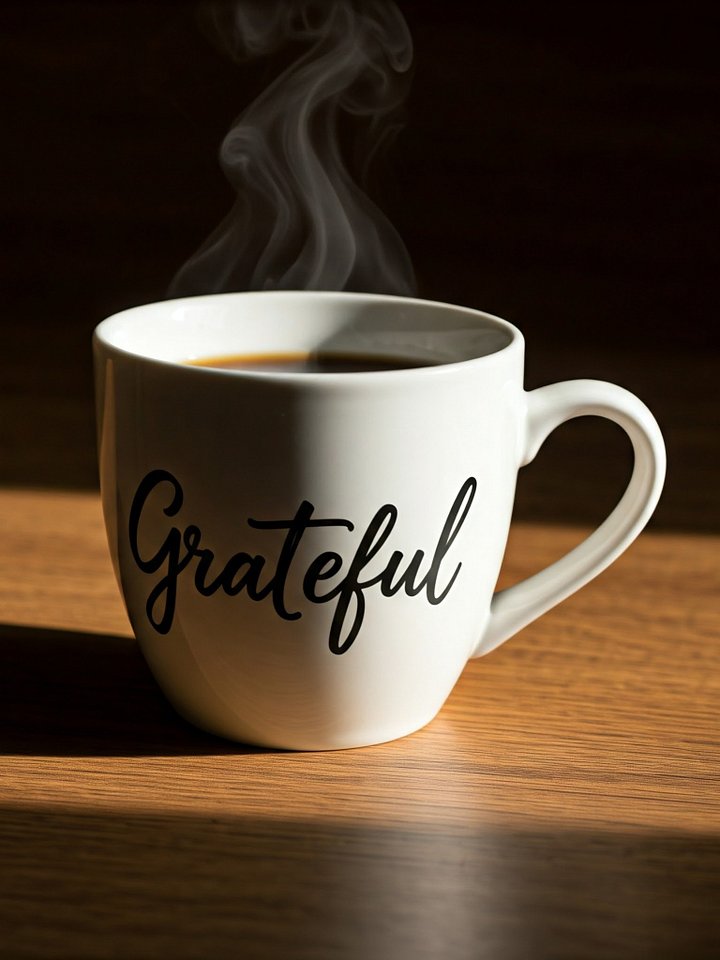 Grateful Vibes White Glossy Mug product image (1)