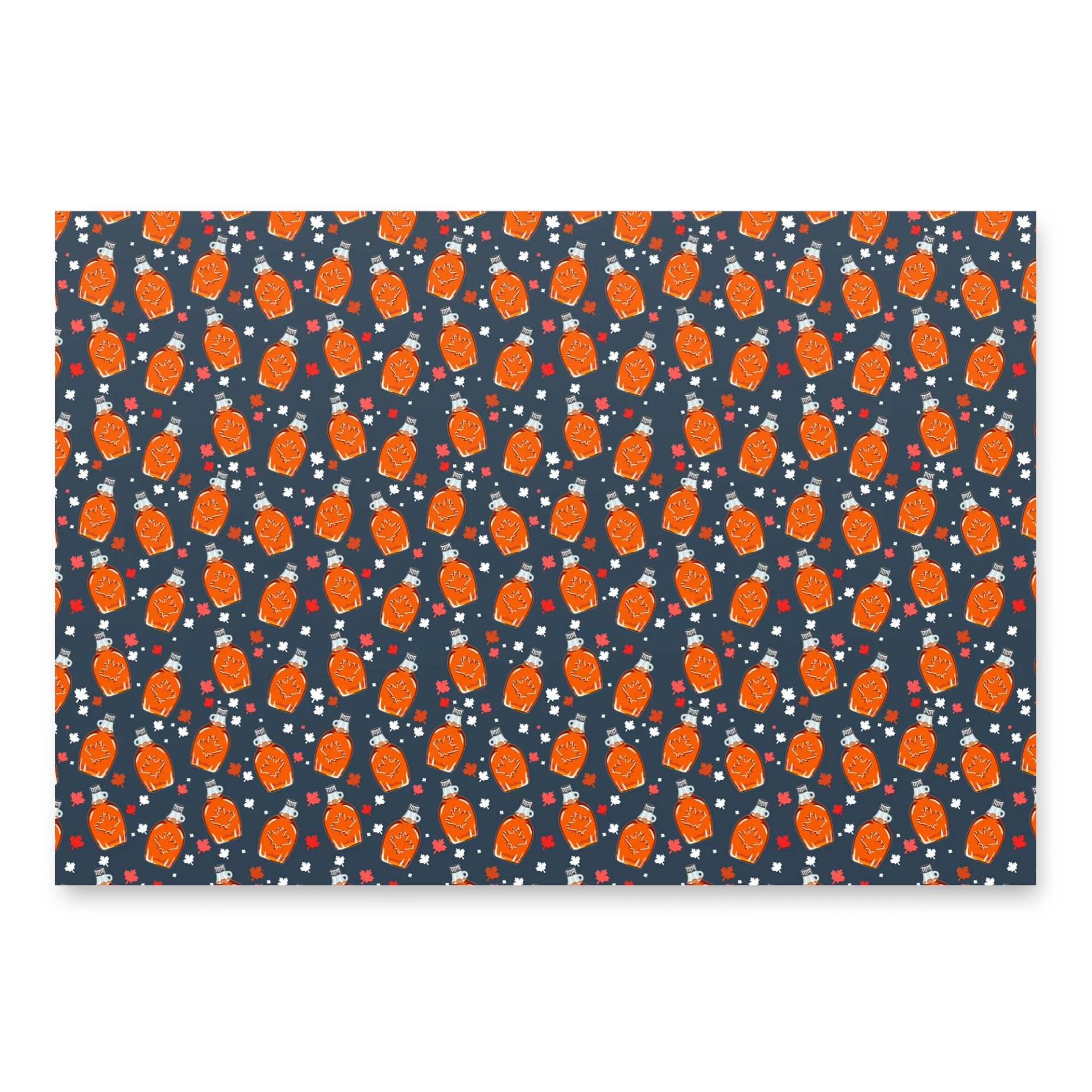 Canadian Maple Syrup Pattern Wrapping Paper in Navy, 3 Pack product image (4)