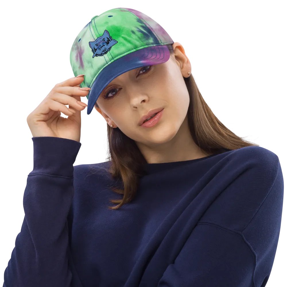 Neon Blue Thunder Graphic Tie-Dye Hat product image (3)