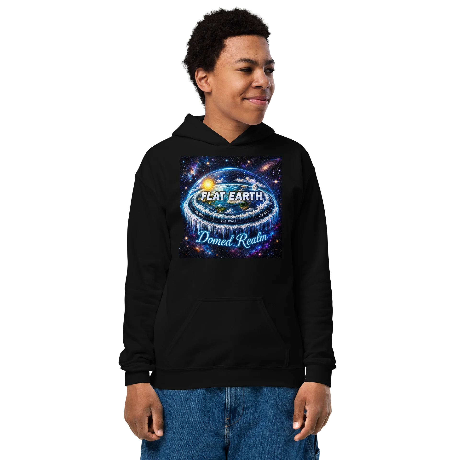 Domed Realm Flat Earth Kids Hoodie product image (1)