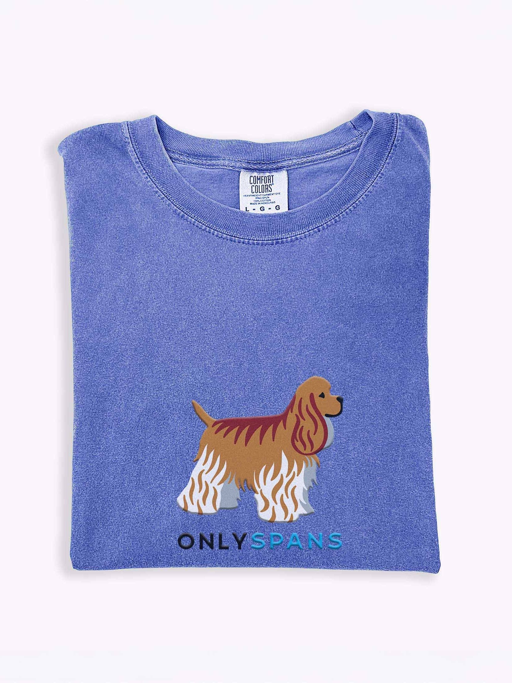 Only Spans T-Shirt(Embroidered) of an American Cocker Spaniel(Fawn) product image (1)
