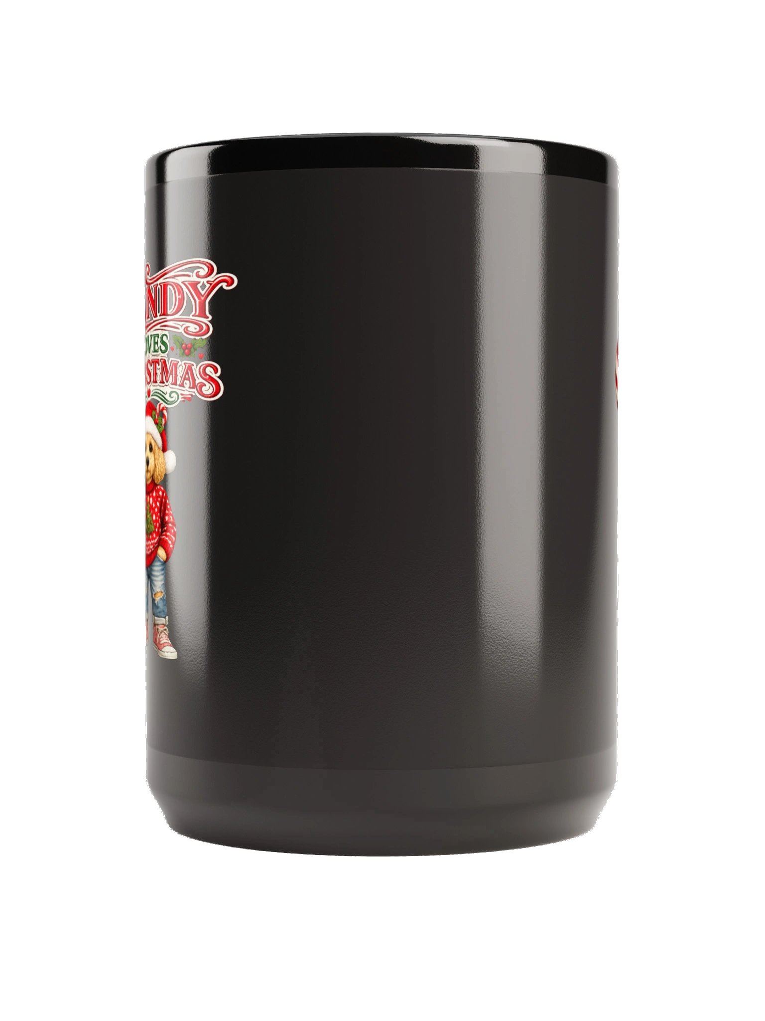 Candy Loves Christmas Black Mug product image (2)