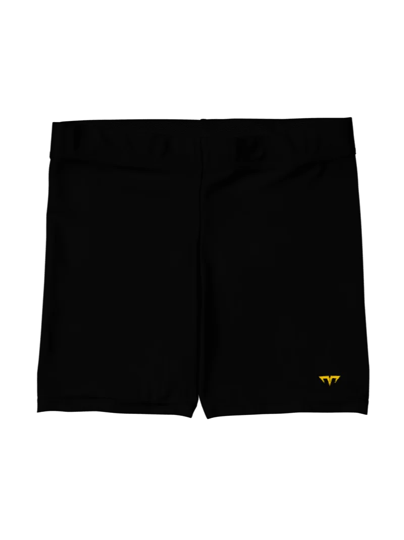 Women's Activewear - Slip Shorts Black - Printed Gold Logo product image (1)