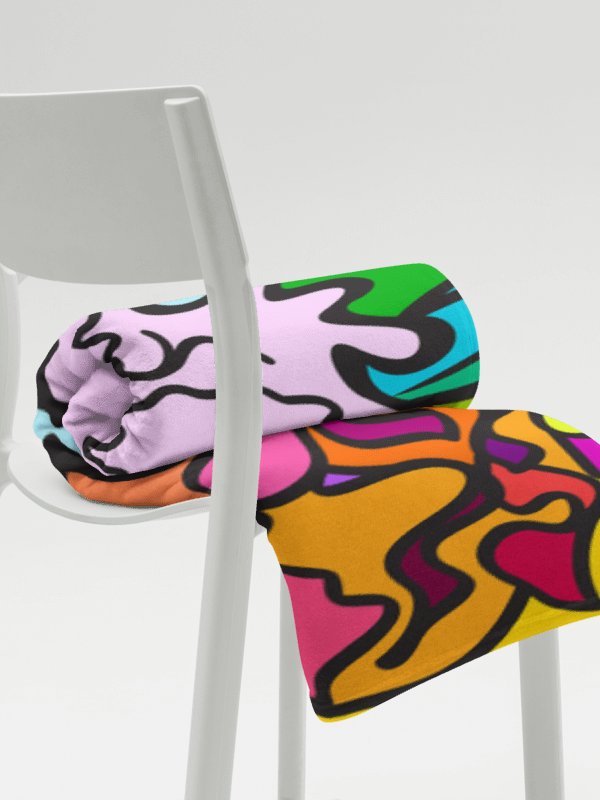 Vibrant Swirls Throw Blanket - Wave at Sunset product image (4)