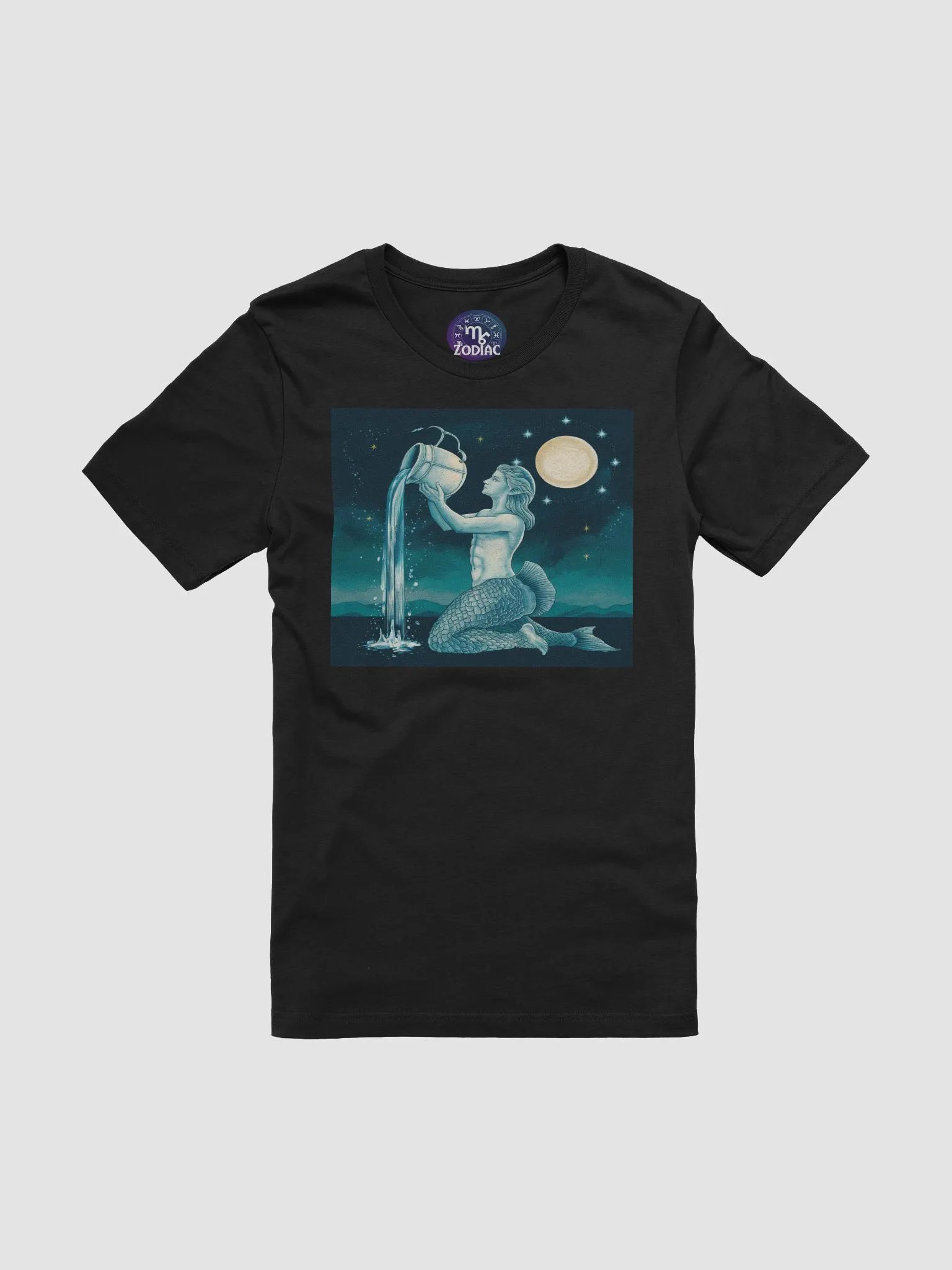 Aquarius Zodiac Unisex Supersoft T-Shirt - Mermaid Water Bearer Design product image (3)