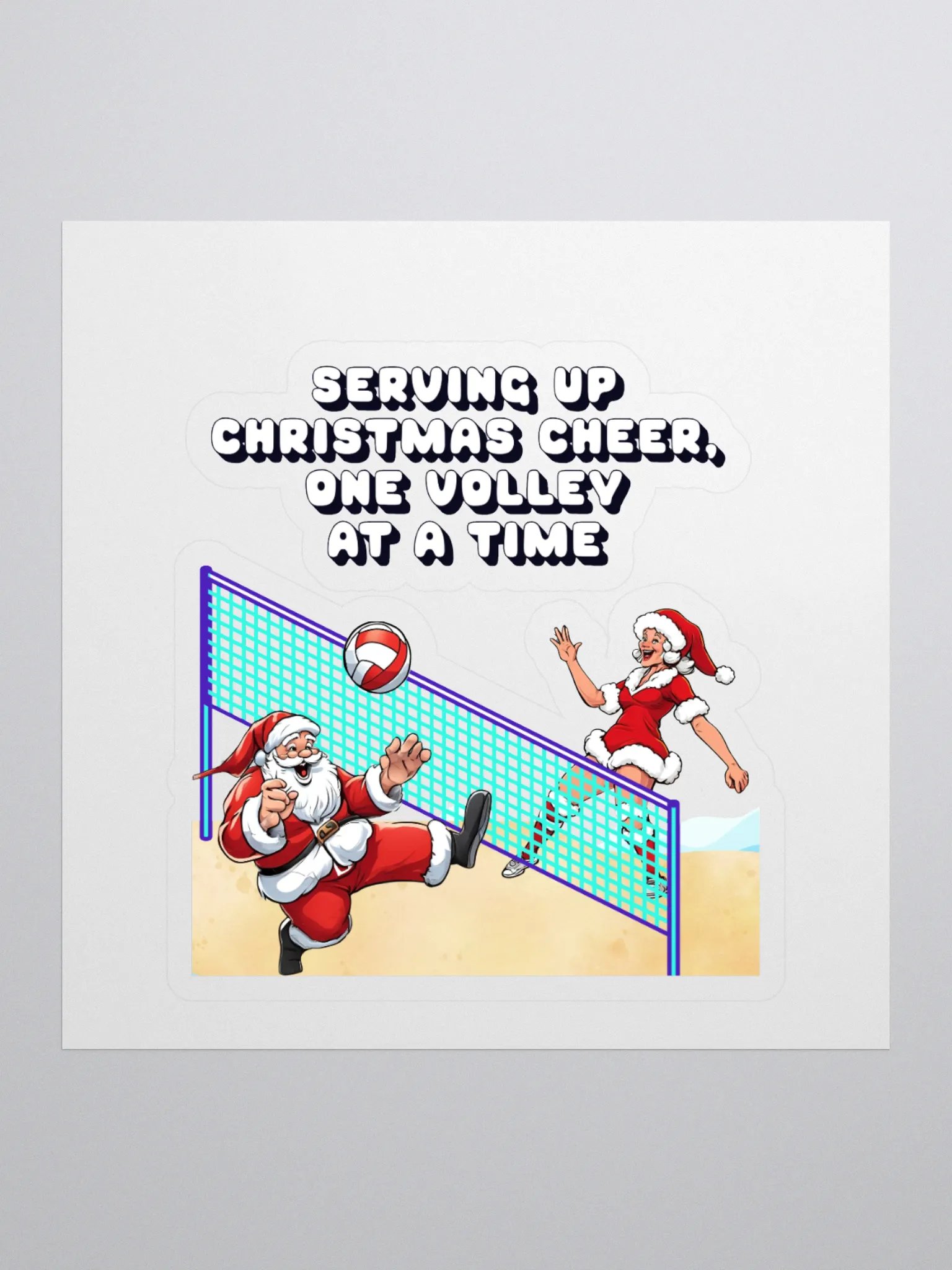 Serving Up Christmas Cheer, One Volley At A Time Sticker product image (1)