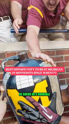 This is the best opportunity to beat Michigan in Minnesota since when?????

Search “10K Takes” on YouTube or wherever you get...