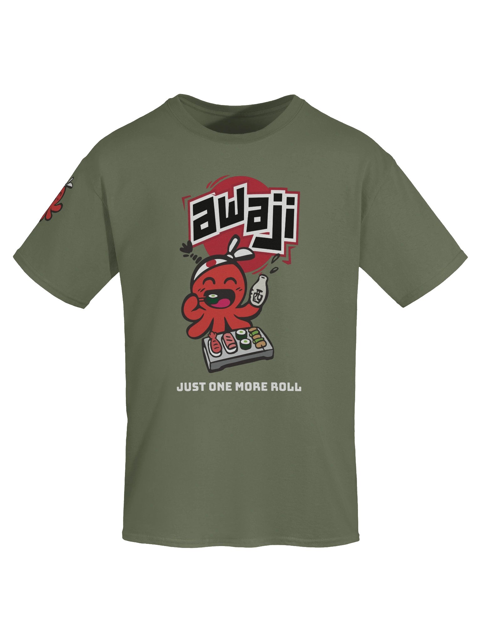 Awaji Just One More Roll Tee Military Green product image (7)
